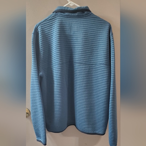 L.L. Bean Men's Teal And Navy Trim 1/4 Snap Ribbed Pull Over With Pockets. Sz XL - Picture 3 of 8
